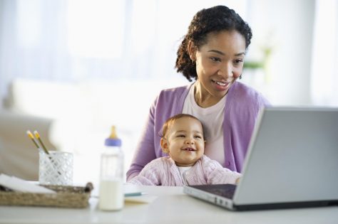 Mom and child on the computer